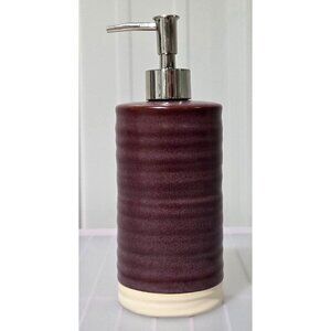 Threshold Brown Ceramic 8" Tall Soap or Lotion Pump w/ Silver Head 17.58 oz